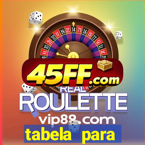tabela para misturar cores